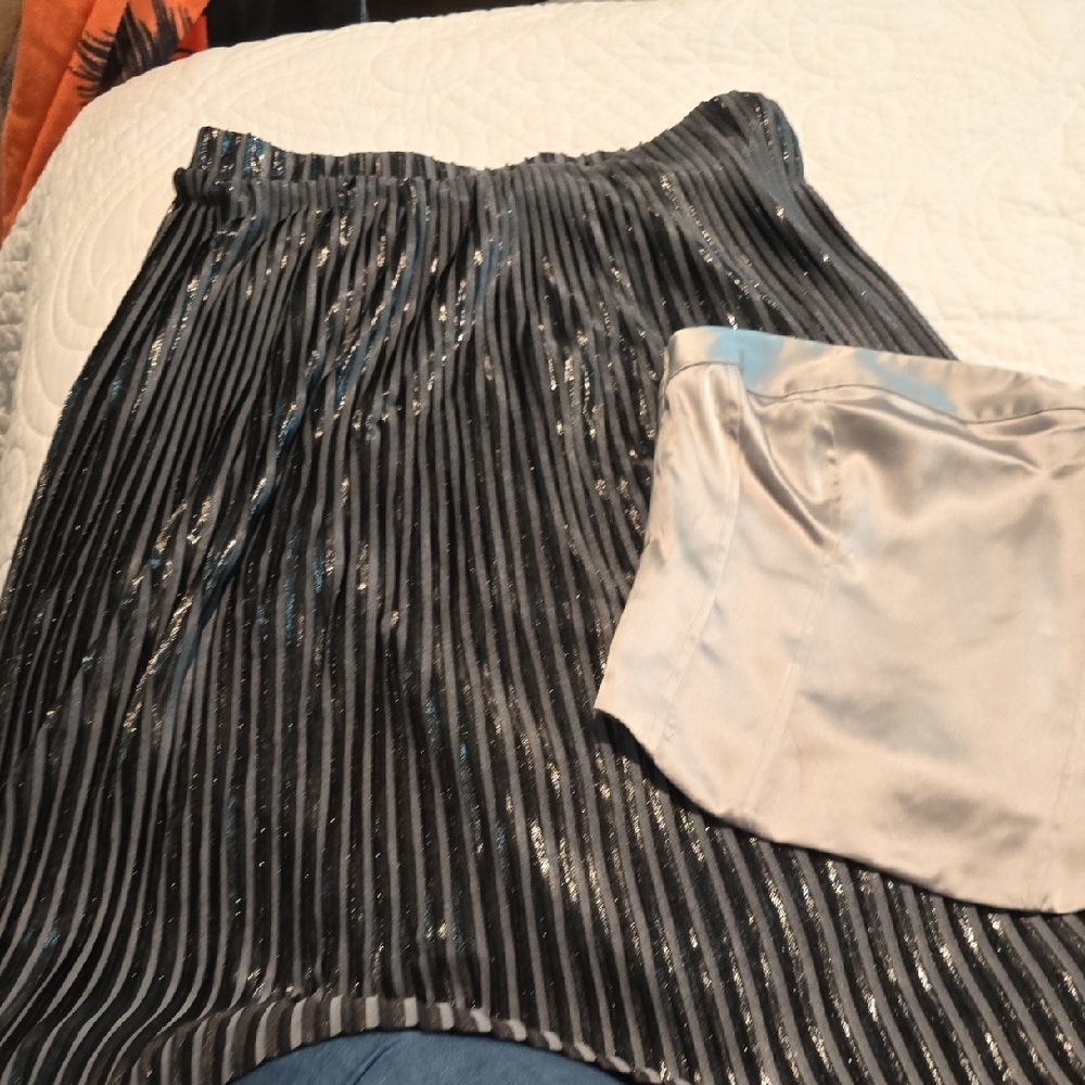 Zara Shimmering Black A-Line Skirt - Picture 1 of 2